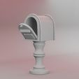 1.jpg Vintage Mailbox on Pedestal Stand with opening door | 3D Printable Miniature Mailbox Decor