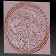 circularPhoenix2.jpg phoenix 3d model of bas-relief