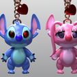 stitch-y-angel3.jpg STL file Stitch and Angel Keychain/Pendant・Template to download and 3D print