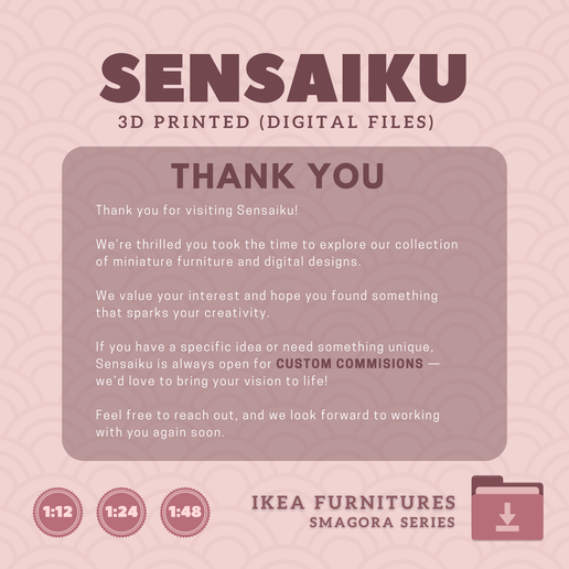 70.-SMAGORA-Series-9.png Miniature Replica SMAGORA Furniture Series for Miniature Dollhouse - IKEA - 3D Print Instant Download