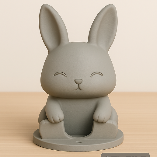 🐇 Kawaii Rabbit Phone Stand 3D Printable・ STL File for 3D printing・Cults