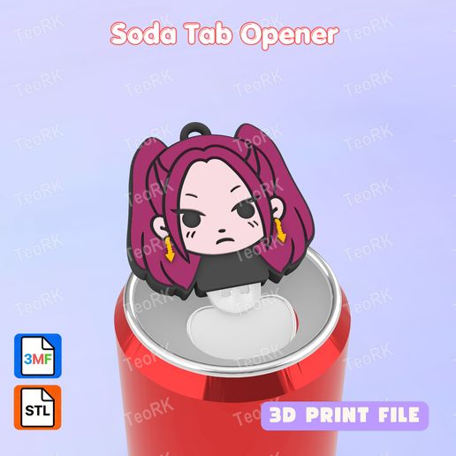 Soda Tab Opener MIRA - KPOP DEMON HUNTERS Keychain - STL 3MF pre-painted - Soda can Opener