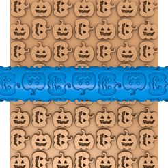 583624212.jpg Fichier 3D Rouleau d'argile pour Halloween / Rouleau d'argile pour poterie SKULL HALLOWEEN / Imprimante de motifs de fantômes・Design à télécharger et à imprimer en 3D