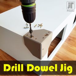 jtronics_drilldoweljig_00.jpg Free STL file Drill Dowel Jig・3D print design to download