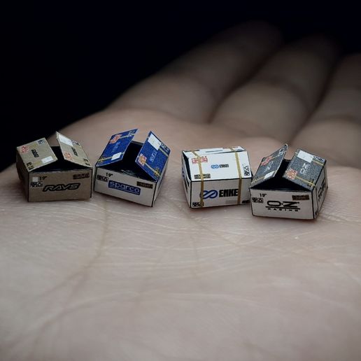rim boxes for garage diorama 3D model