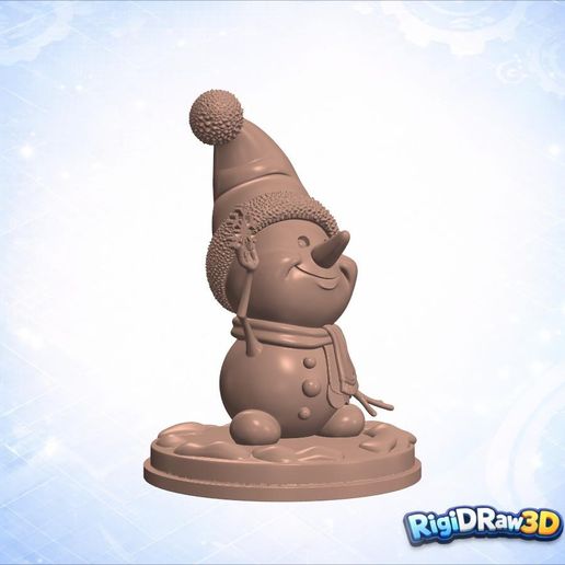 ☃️ Happy Snowman Waving To Snowflake – RDW3D-56MBO・ STL File for 3D ...