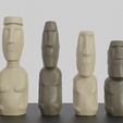 13.jpg STL 3D printable Moai Chess Set Pieces model