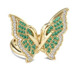 1 (3).jpg JCR 1005 Butterfly Sterling Gold Cocktail Ring