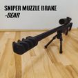 Title.jpg STL file Sniper Muzzle Brake - Bear・3D printer design to download