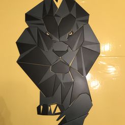 lion-2.jpg Télécharger fichier STL Lion façon puzzle Décoration murale 36 cm X 70 cm • Objet à imprimer en 3D, SIDTM74