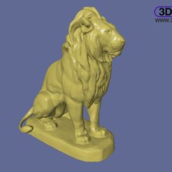 SitingLion.JPG Fichier STL gratuit Sculpture de lion assis・Objet pour imprimante 3D à télécharger, 3DWP
