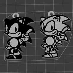Llaveros-Sonic.jpg Fichier STL Porte-clés Sonic - 2 versions・Modèle imprimable en 3D à télécharger