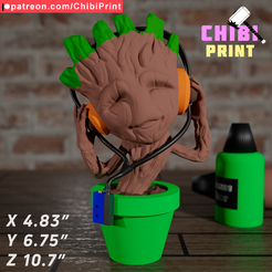 groot.png STL file CHIBI BABY GROOT・3D print design to download, ChibiPrint