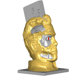 TDside.png STL-Datei T800 Damaged Terminator Business Card Holder kostenlos・Modell für 3D-Druck zum herunterladen