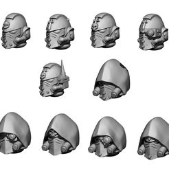 Main.jpg Fichier 3D 10x Casques Anges des ténèbres Guerriers de l'espace・Plan imprimable en 3D à télécharger