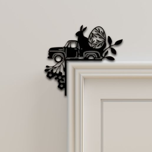 OBJ file Rabbit Door Corner Decor 🐇 ・Template to download and 3D print ...