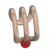 fem-jewel-24 v8-02.png STL file fake lips nose hoop with cross shaped flower FAKE NIPPLE PIERCING Female male Non-Piercing Body Jewellery Bondage Weight Female DREADLOCK BEAD DREAD BEADS RING EAR femJ-24 vampire version 3d print cnc・3D printer design to download