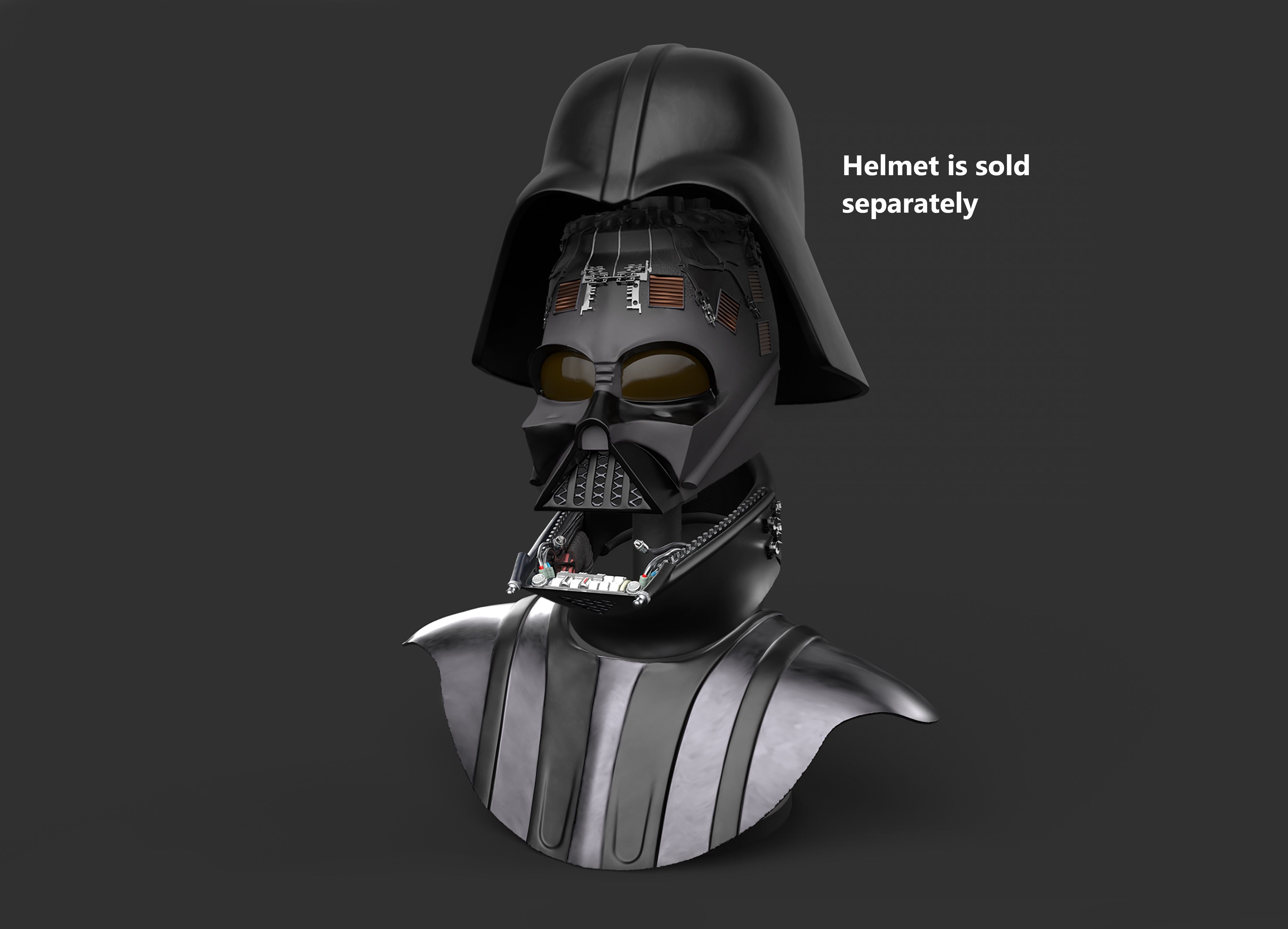 Helmet is sold separately Fichier 3D Support pour révéler ou assembler le casque de Dark Vador・Plan imprimable en 3D à télécharger, Geosanmo