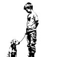 Chien-et-garcon-1.jpg 5 SVG files - Boy running with a dog - Silhouettes - PACK 1