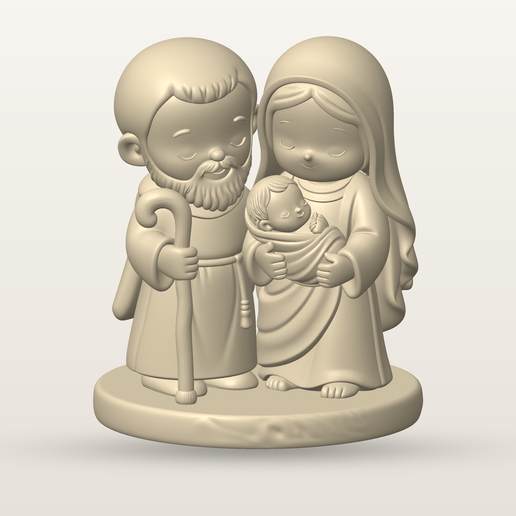 Sagrada Familia Kokeshi – Figura para vela de Navidad / Nativity candle STL
