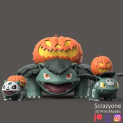 HalloweenVenusaur04.jpg Fichier STL POKEMON - HALLOWEEN BULBASAUR EVOLUTION・Plan à imprimer en 3D à télécharger