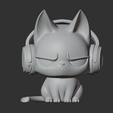 cat_music_01.png Unfazed music lover. Figurine.