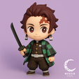 tanjiro.png Demon Slayer (Kimetsu no Yaiba) - Colección completa de Chibi Hashira y Demonios | Pack de 10 figuras 3D de personajes STL