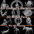 All-Zodiac-Front.jpg All Zodiac Sign Of 3D Mystical Character For 3D Printing 3D print model