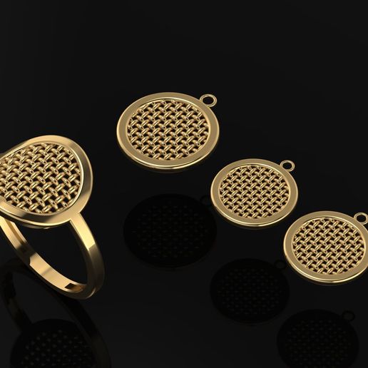 Minimal Circle Jewelry Set – Ring, Earrings & Necklace