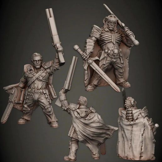 Groovy Chainsaw Knight VS Evil One [Support Free & 1 support] - 3D model önizlemesi