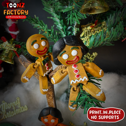 A.png Free STL file Flexi Cute Gingerbread Couples・Template to download and 3D print