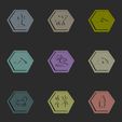 hexagon_desert_collection.jpg Коллекция шестиугольников Desert Meeple - 3D печатные игровые жетоны