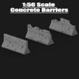 Render.jpg Concrete Barriers for Tabletop Games (1:56 Scale)