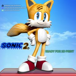 1_thumnai.jpg 3D file Tails- Sonic the Hedgehog 2 Fanart・Model to download and 3D print, bonbonart