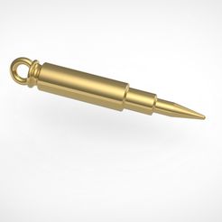 52.jpg Free STL file Rifle Bullet Pendant ・3D printing design to download
