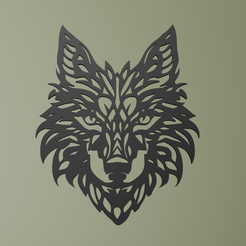 Wolf-2.png Archivo STL Arte mural del lobo・Modelo para descargar y imprimir en 3D