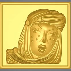 woman-03-001.jpg STL file real 3D Relief For CNC building decor wall-mount for decoration "woman-03" 3d print・3D printer design to download
