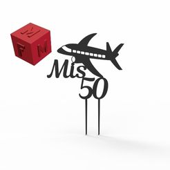 mis-50-avion.jpg Archivo STL Mis 50 Avión Cake Topper・Objeto de impresión 3D para descargar