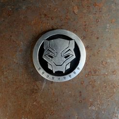 20200830003243_IMG_0060.jpg Free STL file Black Panther Badge・3D printable object to download