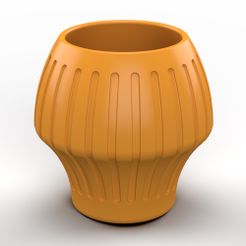 Small-Plant-pot-design.jpg Small Plant pot with embossed groove cut pattern
