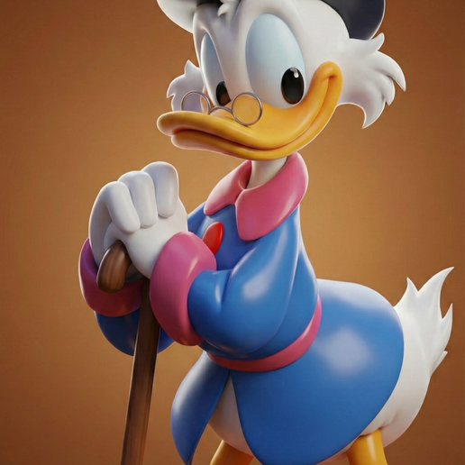 Scrooge STL – Classic Cartoon Millionaire Duck Statue – 3D Printable Model for Resin & FDM