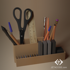 Prev_render_1.png Fichier STL Organisateurs de bureau avec support USB et fentes pour adaptateur Micro SD/SD・Objet pour impression 3D à télécharger