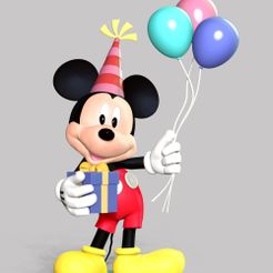 1.jpg 3D file Mickey With Party Fanart・3D printable model to download