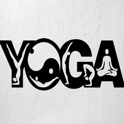 imagen1-yoga-letras.png STL file YOGA LETTERS WALL ART 2D DECORATION・3D printer design to download