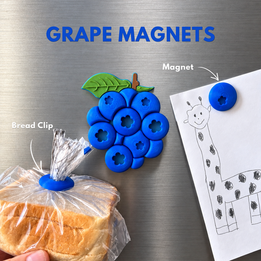Grape Magnets | Bread Clips | Fridge Decor