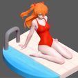ace MASTER oes ASUKA SWIMSUIT EVANGELION SEXY GIRL STATUE CUTE PRETTY ANIME 3D PRINT