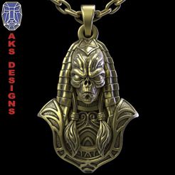 AEA_v1_Pendant_a1.jpg 3D file Alien Egyptian Anubis v1 Pendant jewelry・3D printer model to download