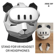 Untitled.png Poly Panda Head VR/Headphone Stand | Helmet| Display Multipart
