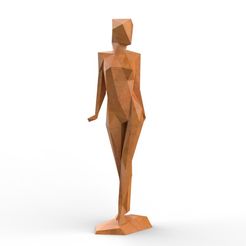 1.130.jpg STL-Datei Low Poly Abstract Girl Figure・3D-druckbare Vorlage zum herunterladen
