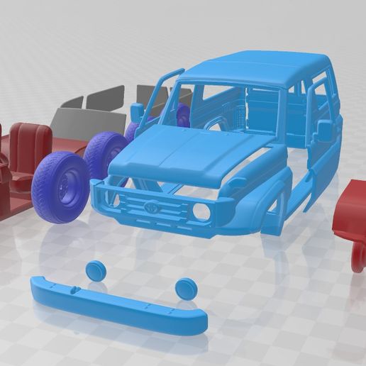 Toyota Land Cruiser J70 3 Doors 1990 – STL SUV Model with Multiple Separate Parts